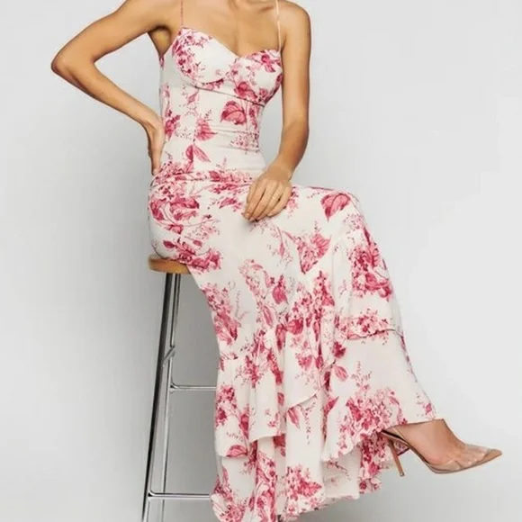 Reformation Fallon Floral Pink Maxi Dress - Picture 7 of 7
